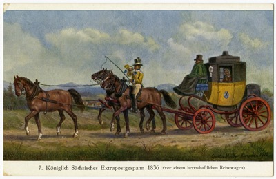 Gustav Otto Müller, Ansichtspostkarte - Postillion der Königlich sächsischen Post