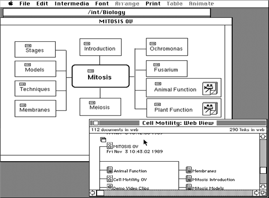 intermedia screenshot: graphic overview – similar to a mindmap